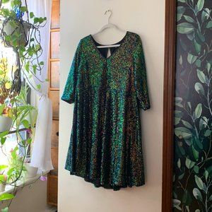 Torrid Multi Sequin Skater Dress